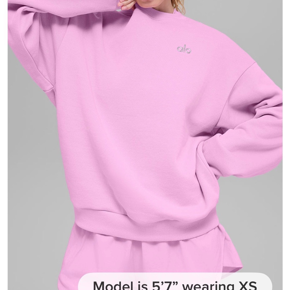 Alo accolade candy heart pink crewneck size s